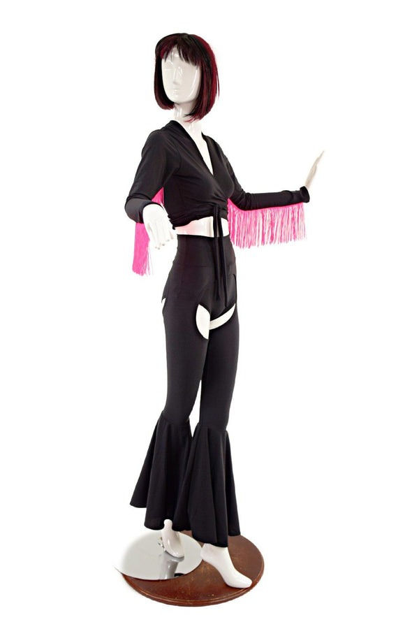 3PC Chaps, Siren Shorts, & Fringed Wrap and Tie Top Set - 2