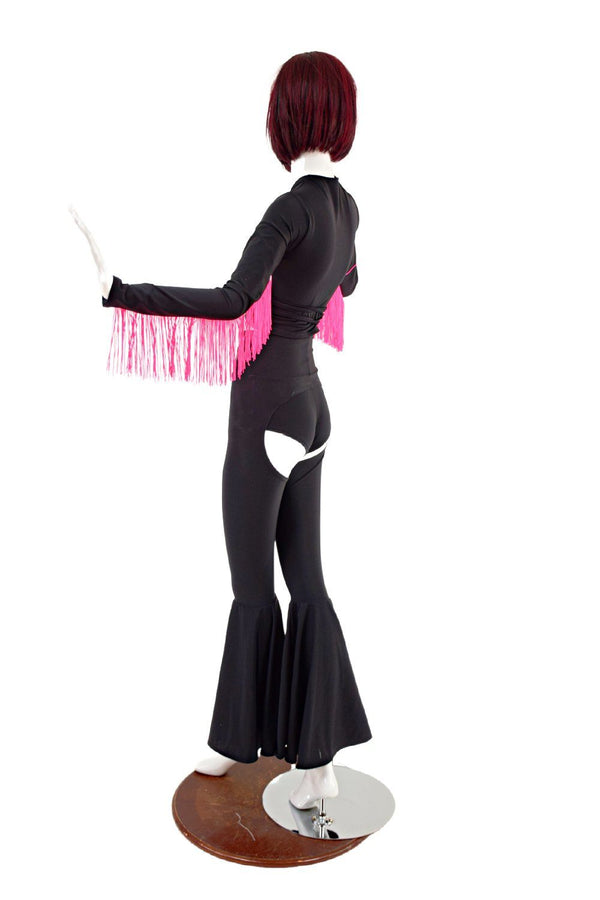 3PC Chaps, Siren Shorts, & Fringed Wrap and Tie Top Set - 4