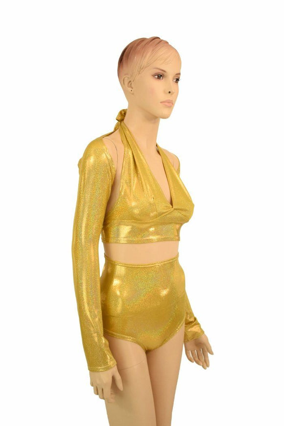 3PC Gold Sparkly Jewel Dance Set - Coquetry Clothing