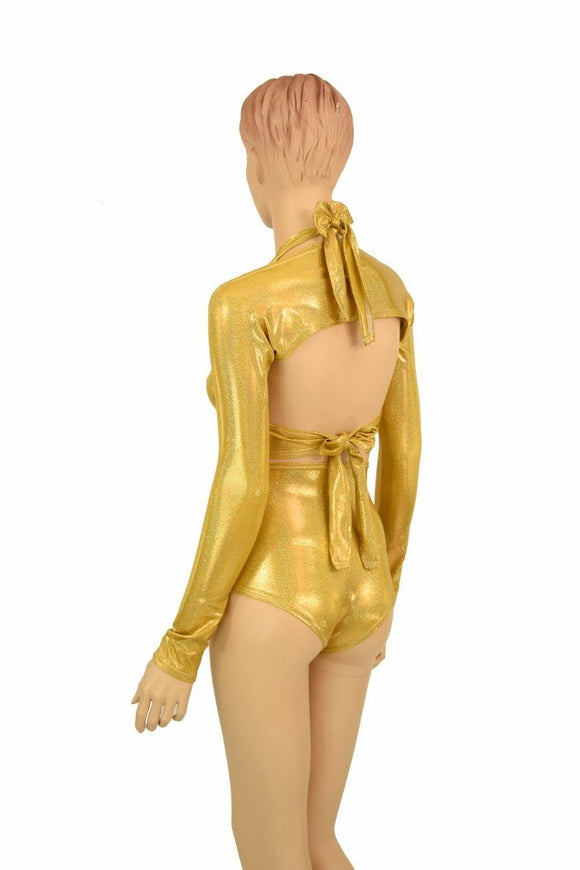 3PC Gold Sparkly Jewel Dance Set - Coquetry Clothing