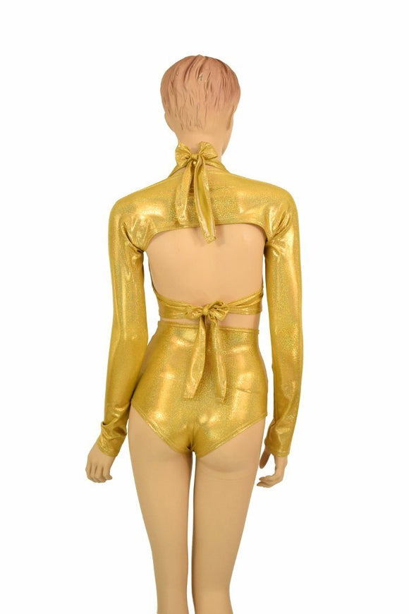 3PC Gold Sparkly Jewel Dance Set - Coquetry Clothing