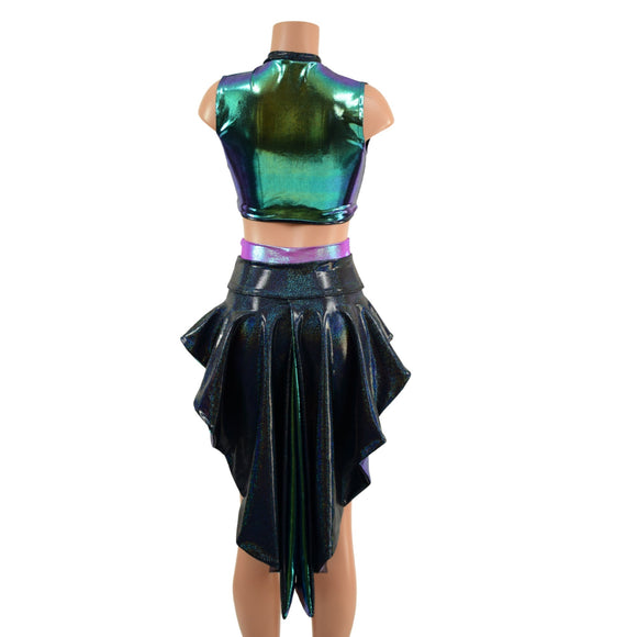 3PC Holographic Set with Tux Back Belt - Coquetry Clothing