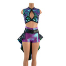3PC Holographic Set with Tux Back Belt - Coquetry Clothing