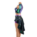 3PC Holographic Set with Tux Back Belt - Coquetry Clothing