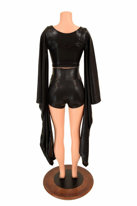 3PC Kimono Bolero, Crop & Shorts Set - Coquetry Clothing