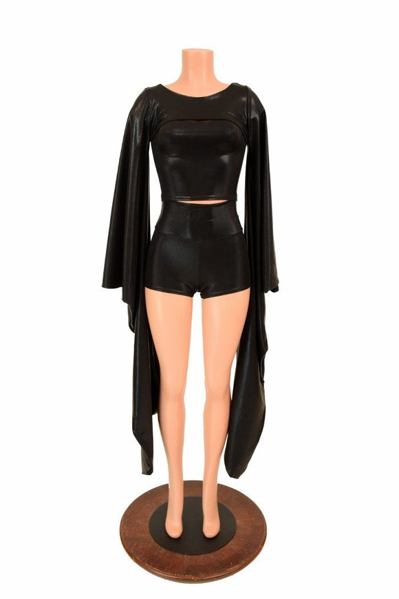 3PC Kimono Bolero, Crop & Shorts Set - Coquetry Clothing