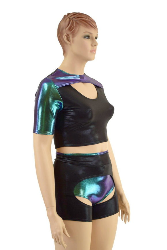 3PC Nirvana Set in Scarab and Black Mystique - Coquetry Clothing