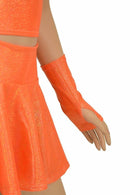 3PC Orange Top, Skirt, & Gloves Skirt Set - Coquetry Clothing