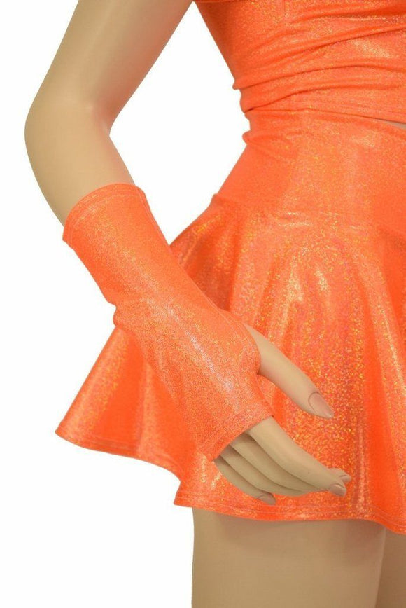 3PC Orange Top, Skirt, & Gloves Skirt Set - Coquetry Clothing