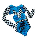 3PC Peacock Grid Girl Set - Coquetry Clothing
