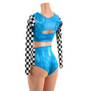 3PC Peacock Grid Girl Set - Coquetry Clothing