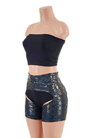 3PC Strapless Top, Siren Shorts, and Short Chaps Set - Coquetry Clothing