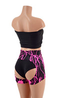 3PC Strapless Top, Siren Shorts, and Short Chaps Set - Coquetry Clothing