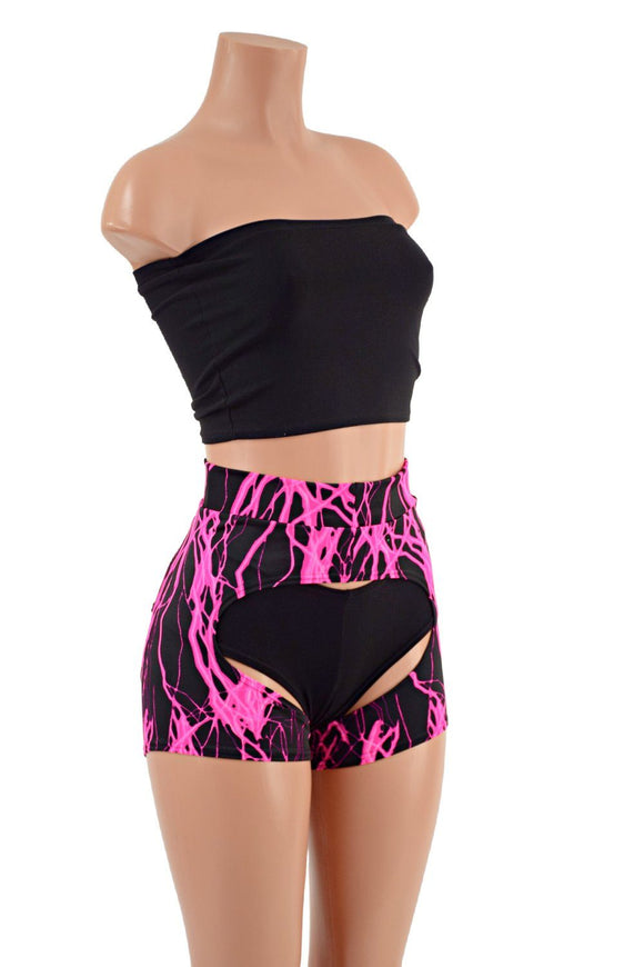3PC Strapless Top, Siren Shorts, and Short Chaps Set - Coquetry Clothing
