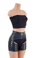 3PC Strapless Top, Siren Shorts, and Short Chaps Set - Coquetry Clothing