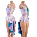 3PC Suspender Romper, Tux Belt & Lace Up Top Set - Coquetry Clothing
