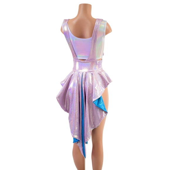 3PC Suspender Romper, Tux Belt & Lace Up Top Set - Coquetry Clothing