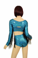 3PC Turquoise Bolero Fringe Set - Coquetry Clothing