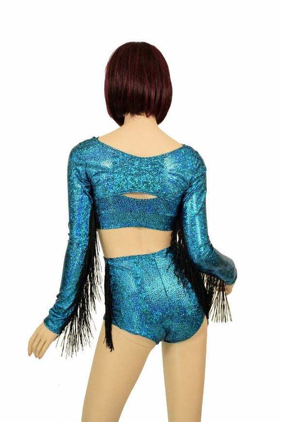 3PC Turquoise Bolero Fringe Set - Coquetry Clothing