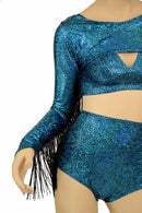 3PC Turquoise Bolero Fringe Set - Coquetry Clothing