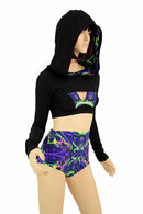 3PC UV Glow Neon Melt Bolero Set - Coquetry Clothing