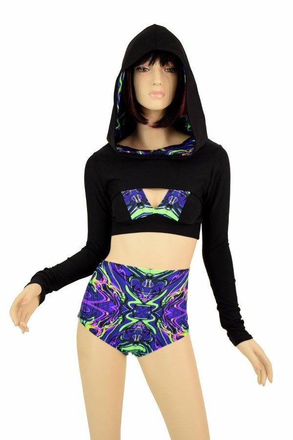 3PC UV Glow Neon Melt Bolero Set - 1