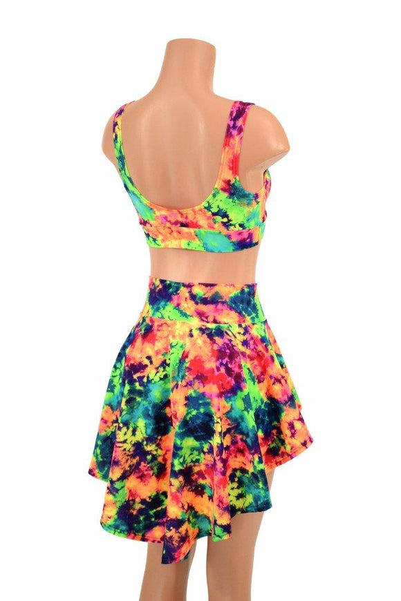 3PC UV GLOW Rave Skirt, Shorts & Bralette Set - Coquetry Clothing