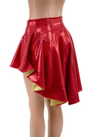 3XL Ready to Ship Red & Gold Hi Lo Flip Skirt - Coquetry Clothing