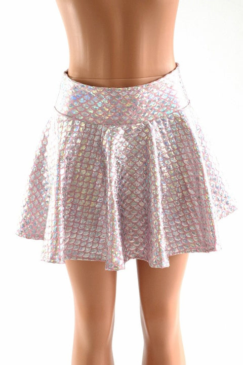 Baby Pink Mermaid Scale Rave Skirt - Coquetry Clothing