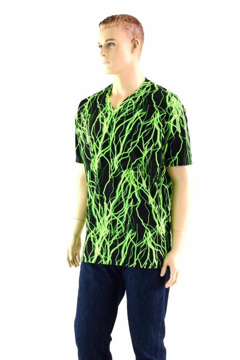 Mens Neon UV Glow Lightning Shirt - Coquetry Clothing