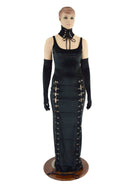 Double Lace Up Thin Strap Velvet Gown (Collar and Gloves Sold Separately) - 2