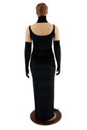 Double Lace Up Thin Strap Velvet Gown (Collar and Gloves Sold Separately) - 4