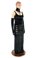 Double Lace Up Thin Strap Velvet Gown (Collar and Gloves Sold Separately) - 6