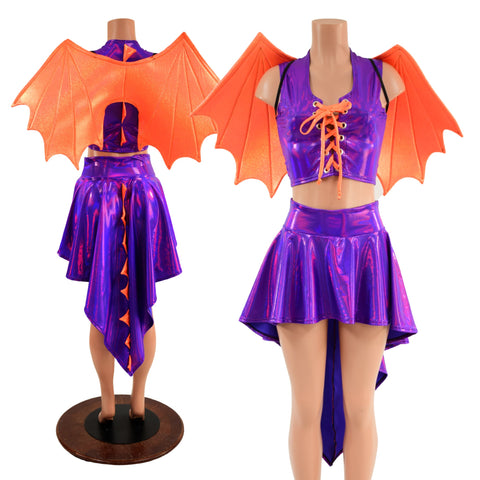 Grape and Orange Dragon Set (+Dragon Wings!) - Coquetry Clothing
