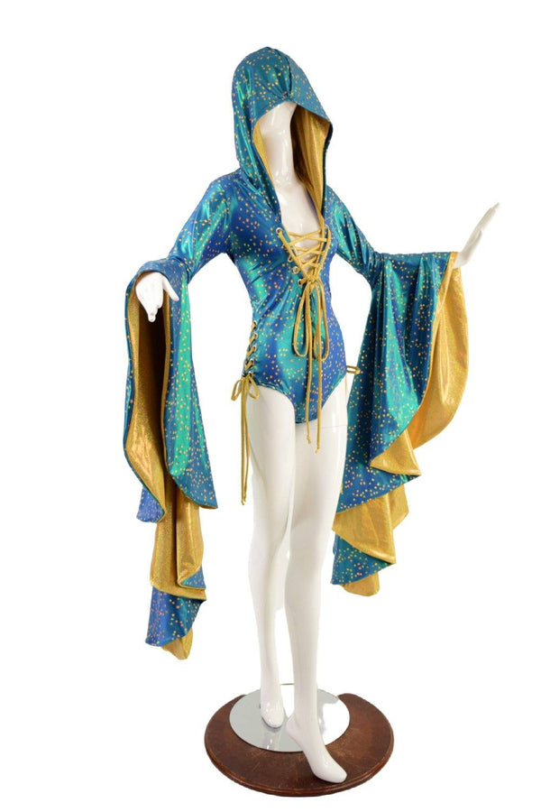 Sorceress Sleeve Romper with Laceups and Crotch Snaps - 3