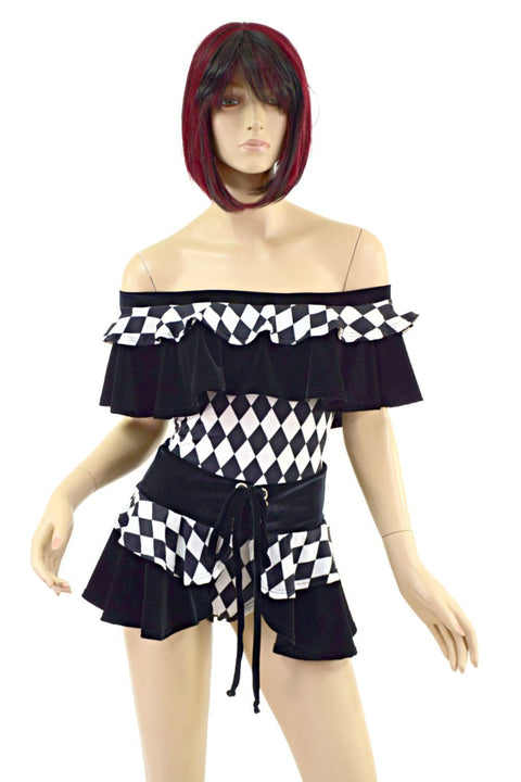 Double Ruffle Romper & Mini Skirt Set - Coquetry Clothing