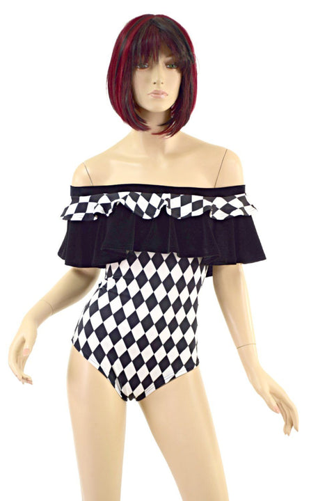 Off Shoulder Double Ruffle Siren Romper - Coquetry Clothing