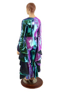 Quad Color Blocked Catsuit with Sorceress Sleeves - 3