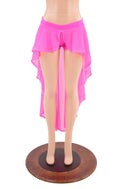 Neon Pink Lowrise Shorts with Pink Mesh Hi Lo Overskirt - 1