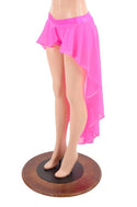 Neon Pink Lowrise Shorts with Pink Mesh Hi Lo Overskirt - 2