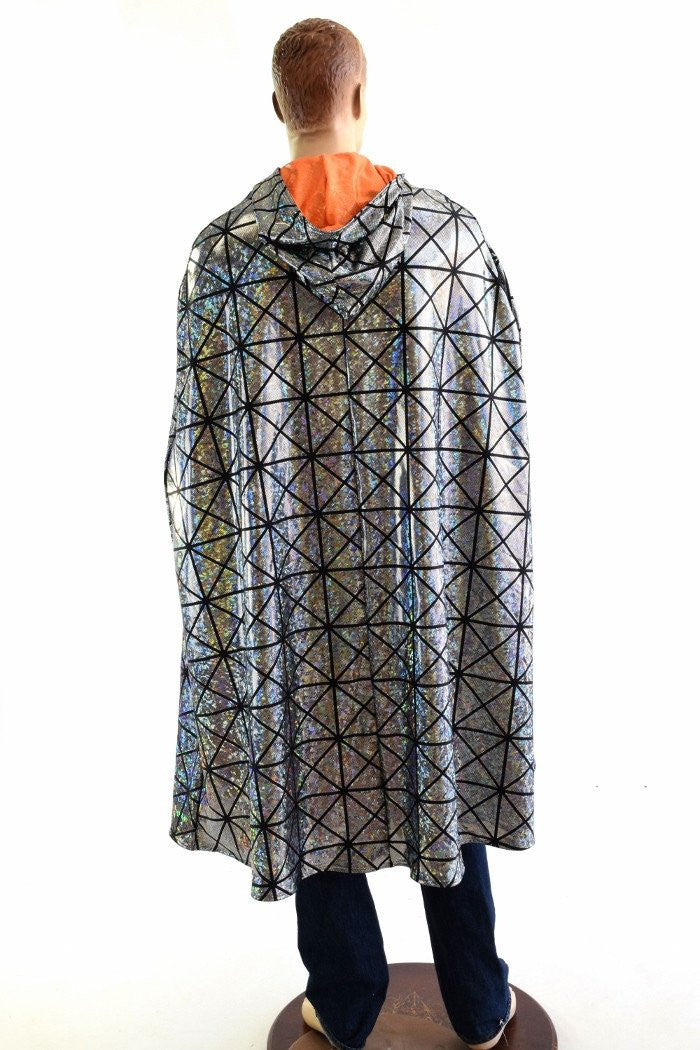 GOTH Men Super Long Trench Coat Oversize Hooded Cape Cloak