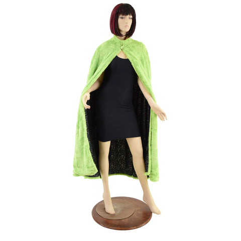 Avocado Minky Faux Fur Cape with Snap Collar - Coquetry Clothing