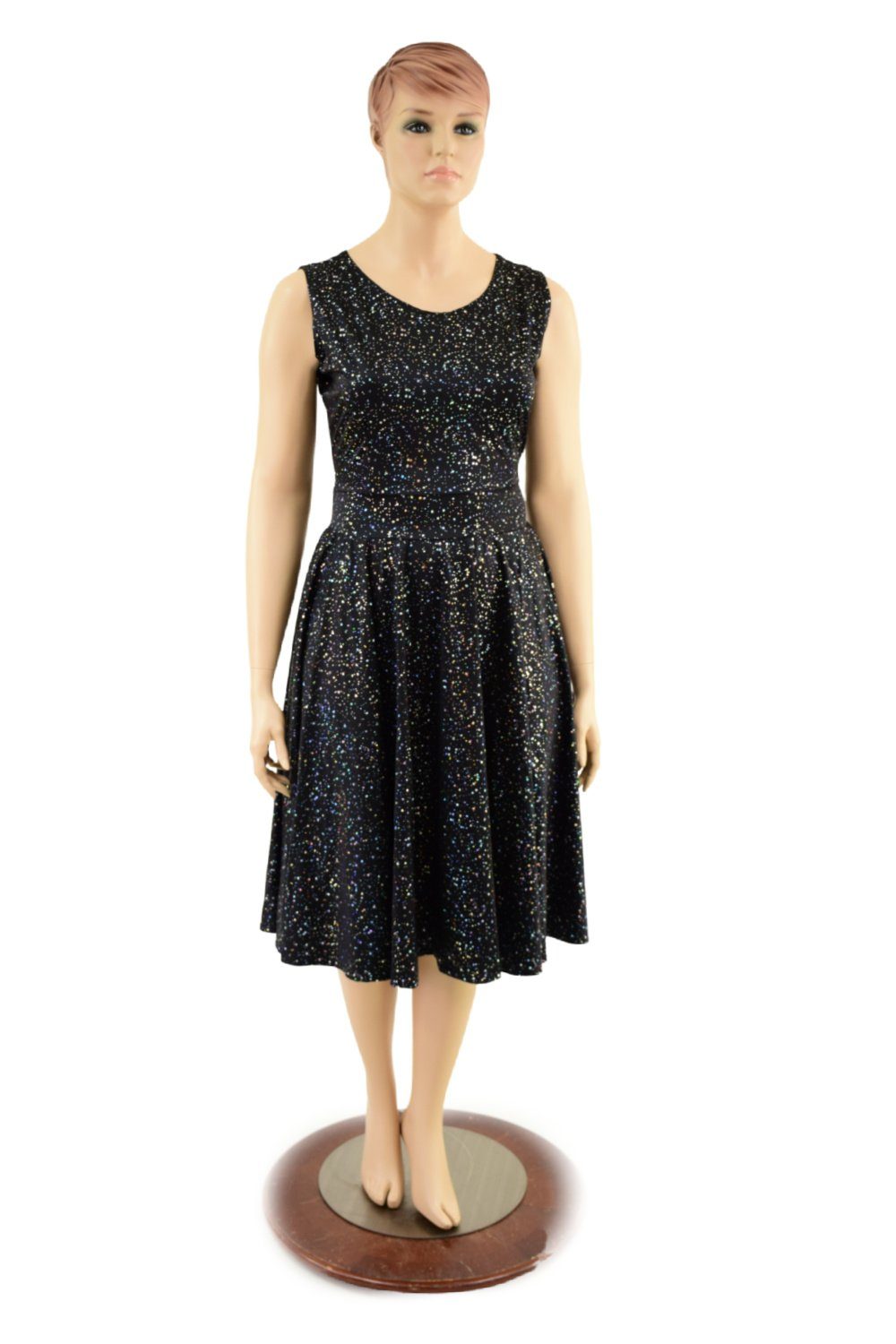 Tea Length Tank Dress in Star Noir ...