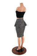 Peplum Wiggle Skirt & Strapless Top Set - 3