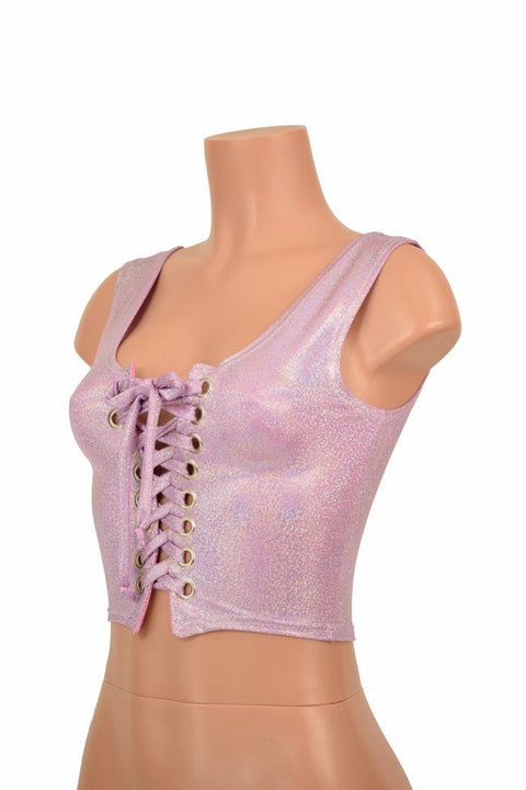 Lace Up Lilac Tank Crop - Coquetry Clothing