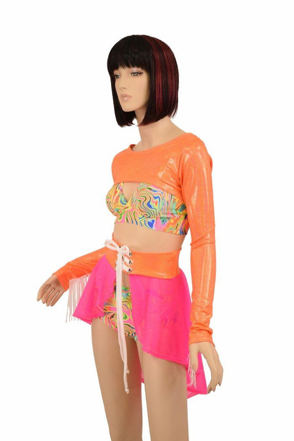 4PC Bralette, Shorts, Bolero & Skirt Set - Coquetry Clothing