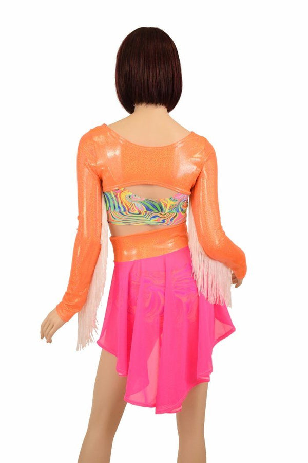 4PC Bralette, Shorts, Bolero & Skirt Set - 4