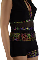 4PC Keyhole Romper, Leg Warmers & Garter Set - Coquetry Clothing