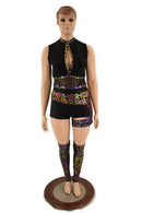 4PC Keyhole Romper, Leg Warmers & Garter Set - Coquetry Clothing