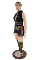 4PC Keyhole Romper, Leg Warmers & Garter Set - Coquetry Clothing